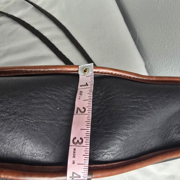 Brighton 90s Medium Brown Black Shoulder Tote Bag Purse 852249 Minimalist Mature - Picture 6 of 14